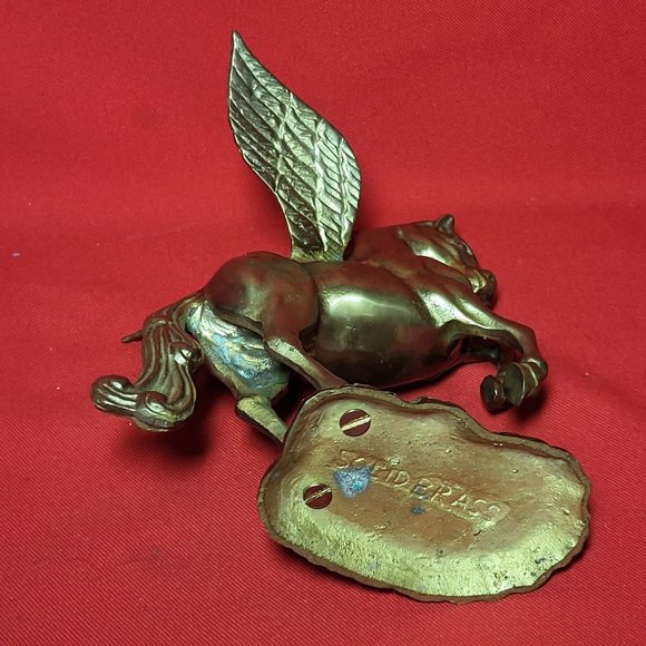 VTG Solid Brass Pegasus Statue Flying Winged Mythical Horse Flowing Mane Fantasy - Picture 4 of 12